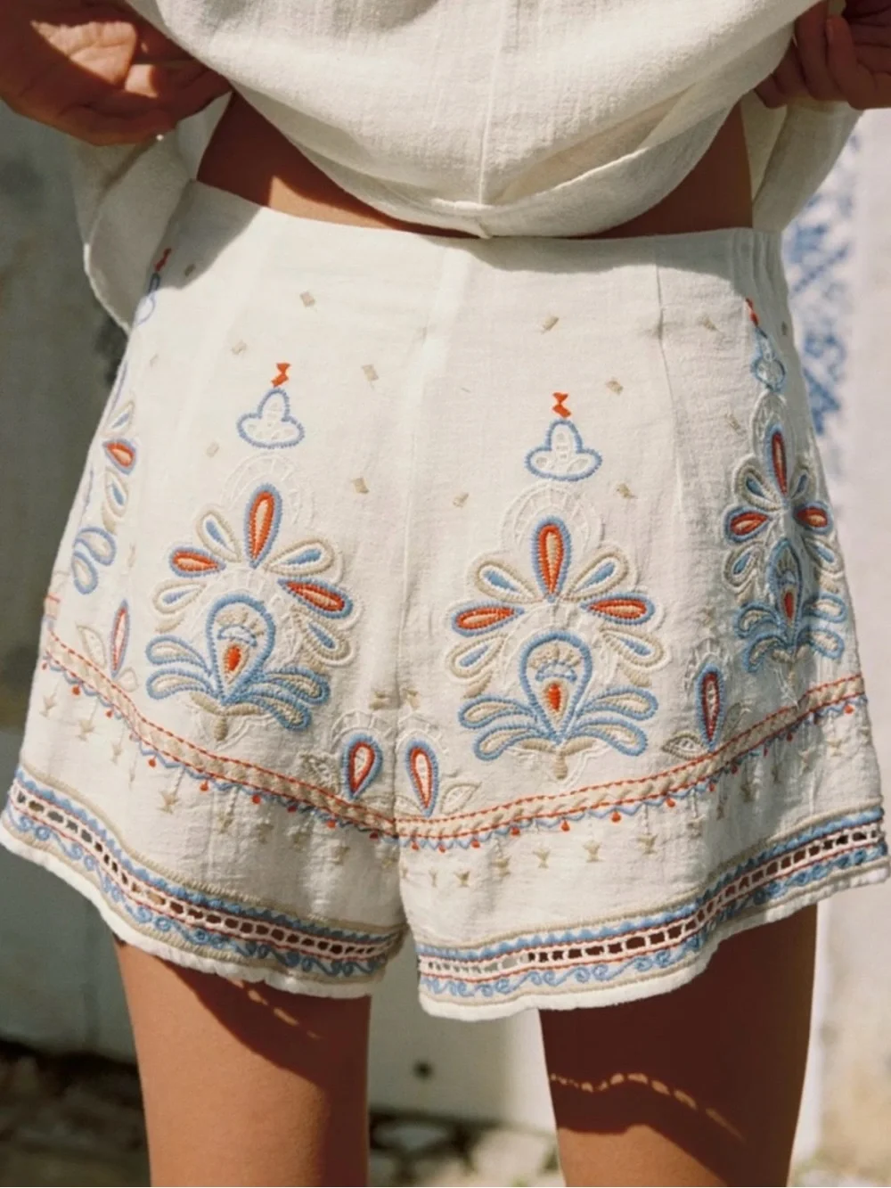 ZARA Embroidered Top and Short SET